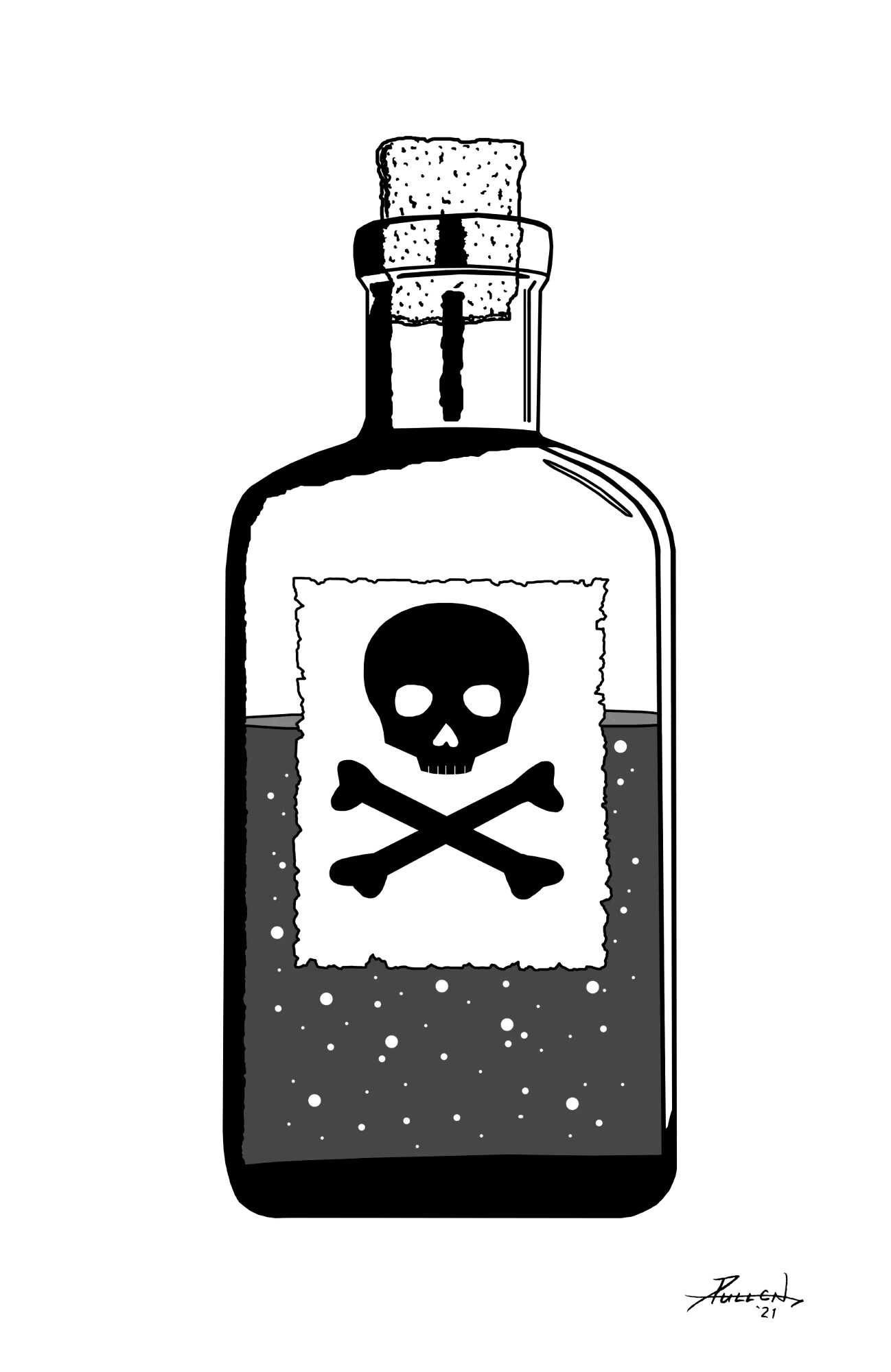 Clip Art Poison, ink drawing
