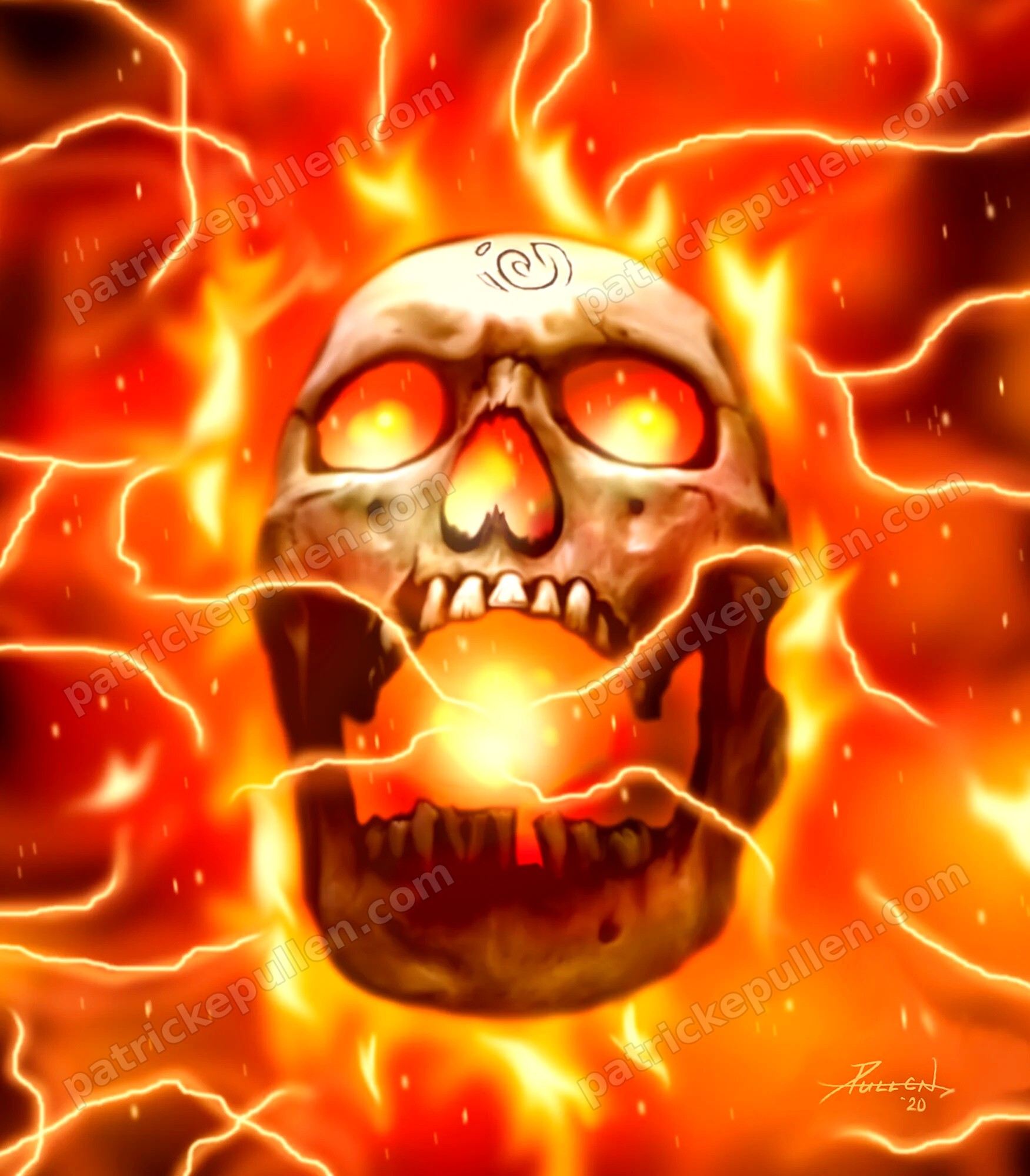 Flaming Skull